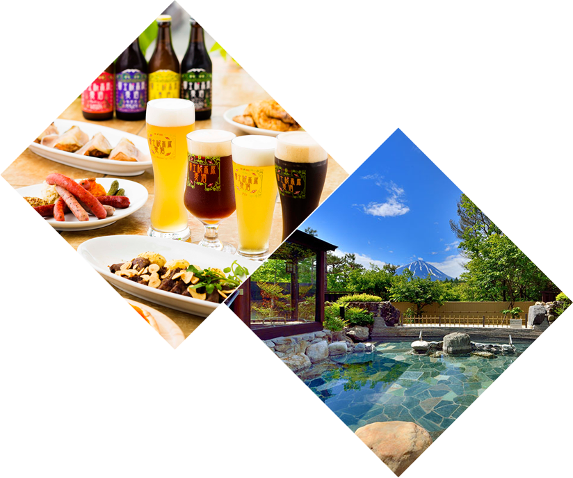 富士山の絶景を望みながら楽しいひとときを